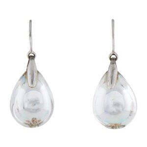 BACCARAT STERLING SILVER FRENCH CRYSTAL DROP EARRINGS